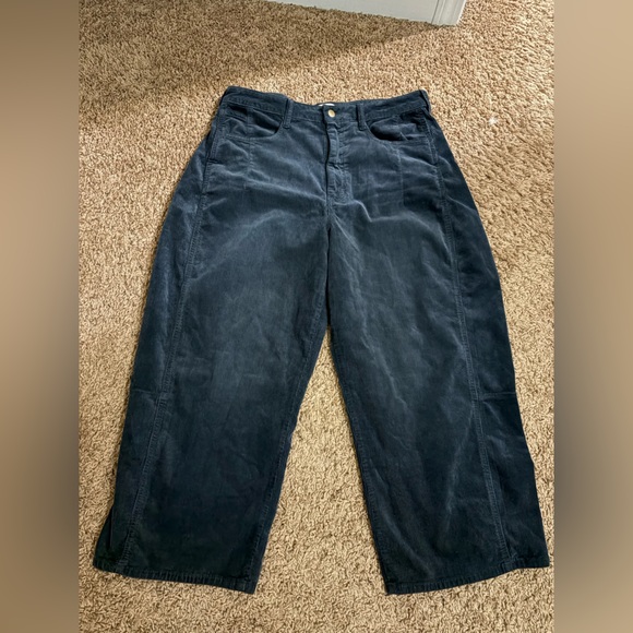 Anthropologie Pilcro Kenna Corduroy Barrel-Leg Jeans in navy - Picture 2 of 3